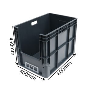 stackable storage bins open front